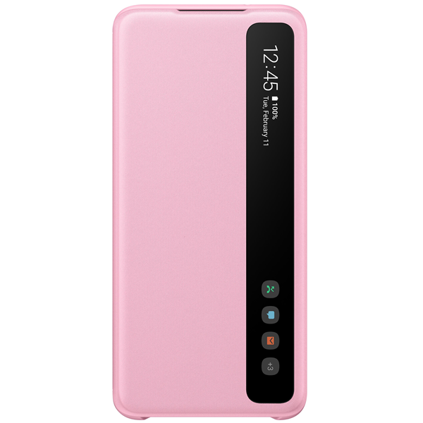 Galaxy S20, Clear View Cover pink