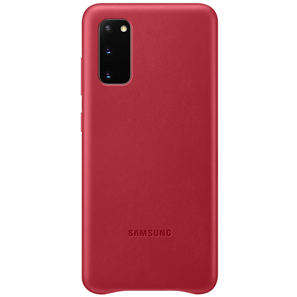Galaxy S20, Leather Cover red