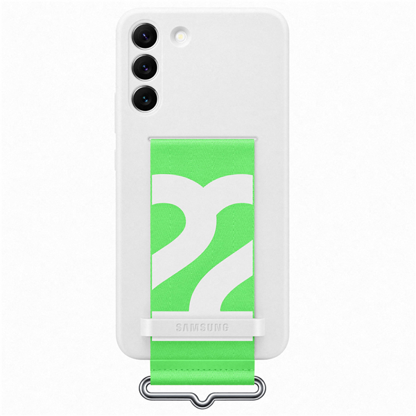 Galaxy S22+, Silicone Cover with Strap weiss
