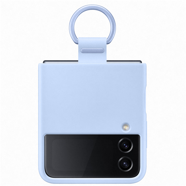 Galaxy Z Flip4, Silicone Cover with Ring blau
