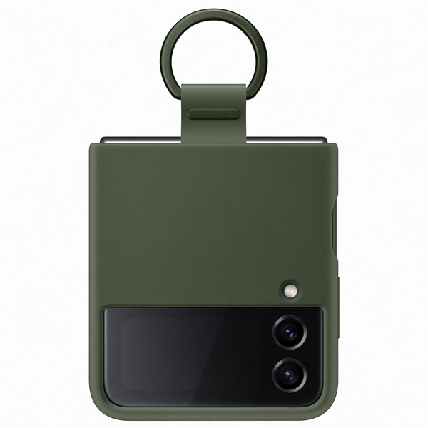 Galaxy Z Flip4, Silicone Cover with Ring khaki