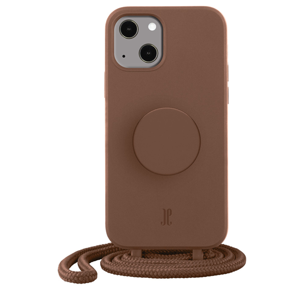 iPhone 14 Plus, Necklace PopSockets Cover braun