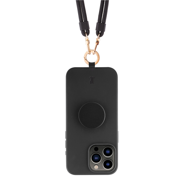 iPhone 15, Necklace PopSockets Cover schwarz