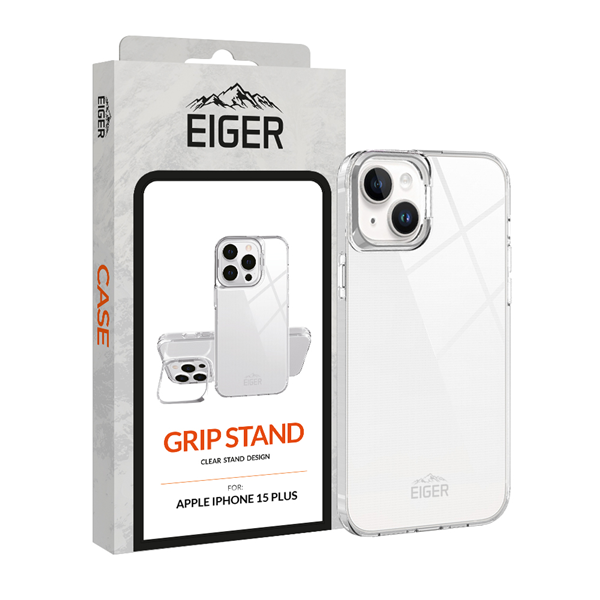 iPhone 15 Plus, Grip Stand Case transp.